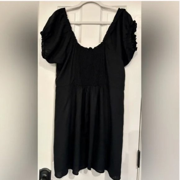 Cotton On Curve Milly Linen-Blend Sweetheart Puff Sleeve Mini Dress - NEW - Picture 5 of 11